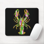 Funny Crawfish Jester Beads Funny Mardi Gras Manne Muismat (Met muis)