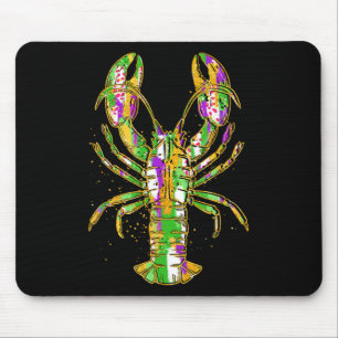Funny Crawfish Jester Beads Funny Mardi Gras Manne Muismat