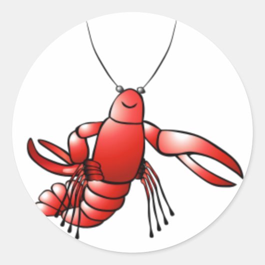 Funny Crawfish Lobster Ronde Sticker (Voorkant)