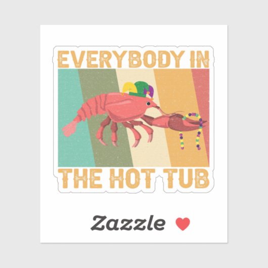 Funny Crawfish Mardi graast iedereen in de hotline Sticker (Vel)