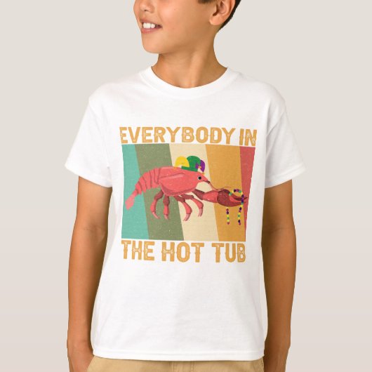 Funny Crawfish Mardi graast iedereen in de hotline T-shirt (Voorkant)