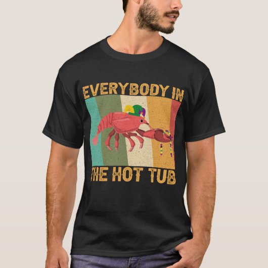 Funny Crawfish Mardi graast iedereen in de hotline T-shirt (Voorkant)