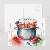 Funny Crawfish Nurse Graduation Postcard Briefkaart (Voorkant / Achterkant)