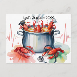 Funny Crawfish Nurse Graduation Postcard Briefkaart