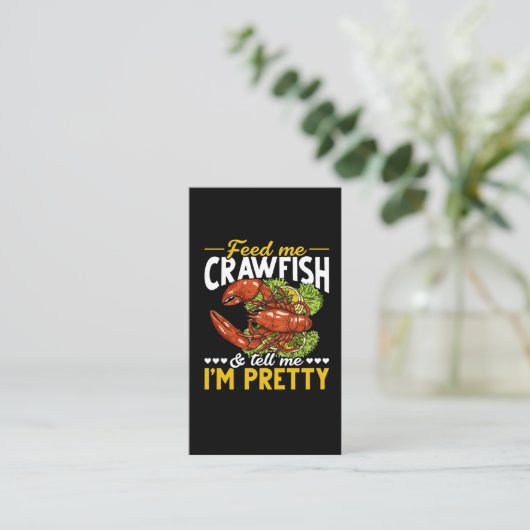 Funny Crawfish Quote Seafood Foodie Visitekaartje (Staand voorkant)