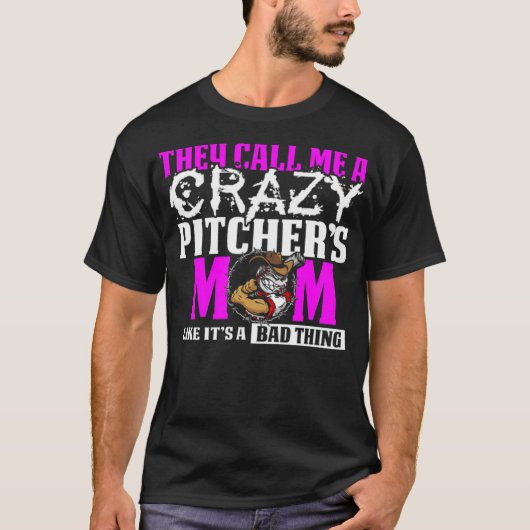 Funny Crazy Baseball Pitchers mama babe-tas T-shirt (Voorkant)