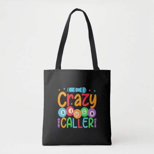 Funny crazy Bingo caller word art  Tote Bag (Voorkant)