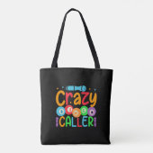 Funny crazy Bingo caller word art  Tote Bag (Achterkant)