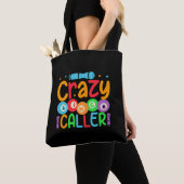 Funny crazy Bingo caller word art  Tote Bag (Dichtbij)