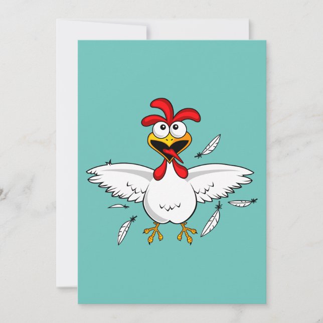 Funny Crazy Cartoon Chicken Wing Fling (Voorkant)