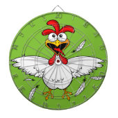 Funny Crazy Cartoon Chicken Wing Fling Dartbord (Voorkant)