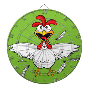 Funny Crazy Cartoon Chicken Wing Fling Dartbord