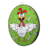 Funny Crazy Cartoon Chicken Wing Fling Dartbord (Voorkant Rechts)