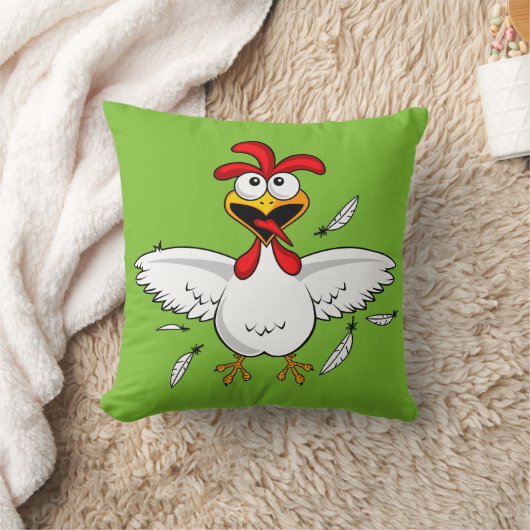 Funny Crazy Cartoon Chicken Wing Fling Kussen (Deken)