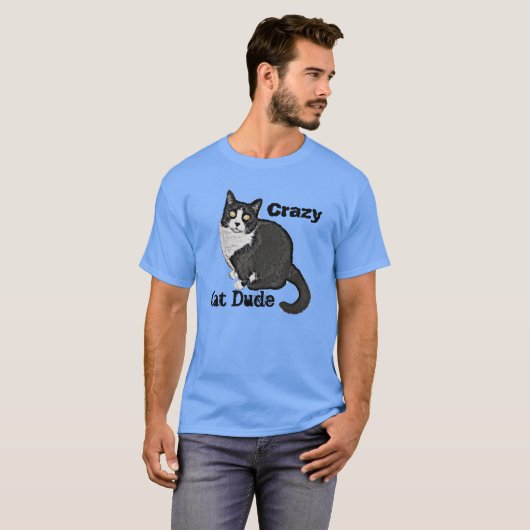 Funny Crazy Cat Guy Shirt (Voorkant volledig)