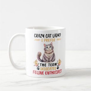 Funny Crazy Cat Lady Gezegde Koffiemok