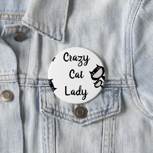 Funny Crazy cat lady-knop Ronde Button 7,6 Cm (In situ)