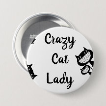 Funny Crazy cat lady-knop