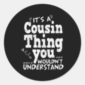 Funny Crazy Cousin Crew Family Matching Group Blac Ronde Sticker (Voorkant)