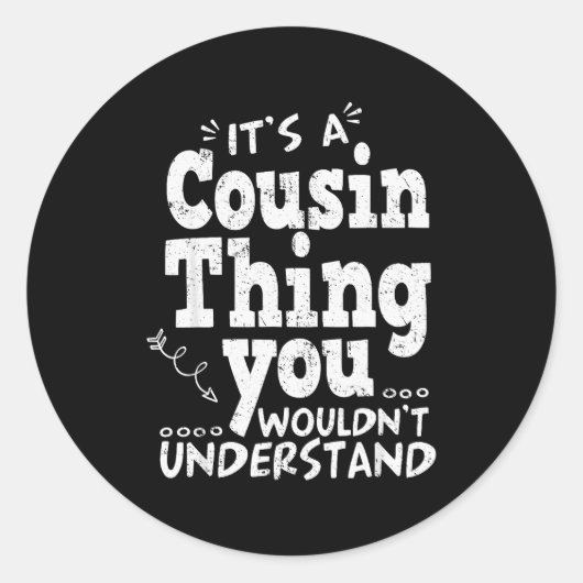 Funny Crazy Cousin Crew Family Matching Group Blac Ronde Sticker (Voorkant)