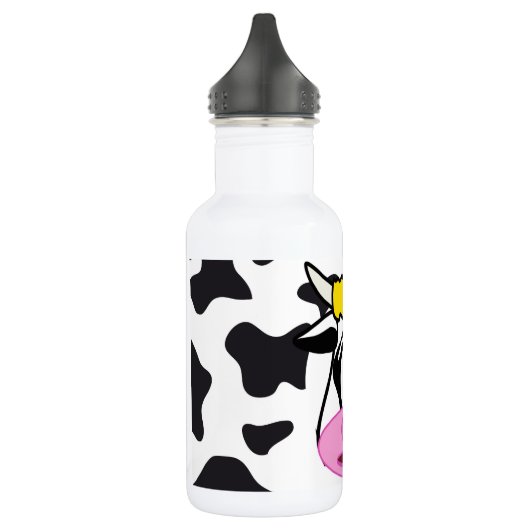 Funny Crazy Cow Bull op Dairy Cow Print Pattern Waterfles (Links)