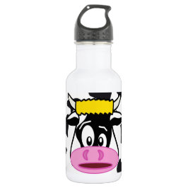 Funny Crazy Cow Bull op Dairy Cow Print Pattern Waterfles