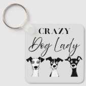 Funny Crazy Dog Lady Sleutelhanger (Voorkant)