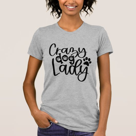 Funny Crazy Dog Lady T-shirt (Voorkant)