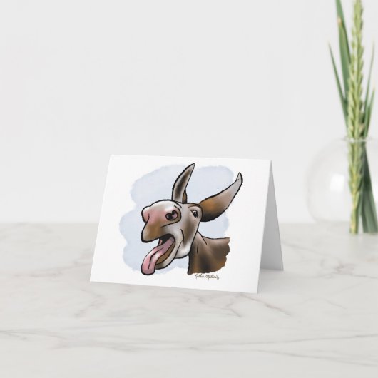 Funny Crazy Donkey Cartoon Bedankkaart (Voorkant)