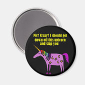 Funny Crazy Eenhoorn Cartoon Magneet (Voorkant / Achterkant)
