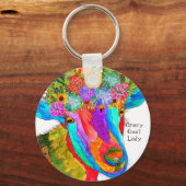 Funny Crazy Goat Lady Goat Sleutelhanger (Voorkant)