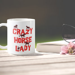Funny Crazy Horse Lady Coffee-Mok voor paardenpest Koffiemok