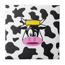 Funny Crazy Koe Bull op Dairy Koe Print Pattern