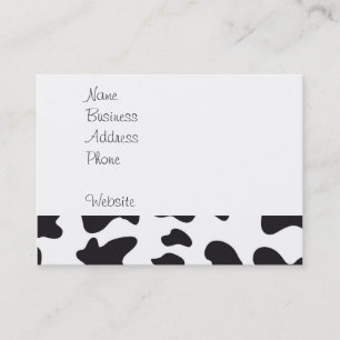 Funny Crazy Koe Bull op Dairy Koe Print Pattern Visitekaartje