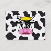 Funny Crazy Koe Bull op Dairy Koe Print Pattern Visitekaartje (Achterkant)