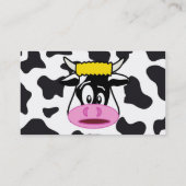 Funny Crazy Koe Bull op Dairy Koe Print Pattern Visitekaartje (Achterkant)