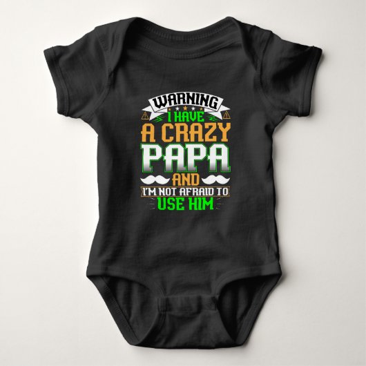 Funny Crazy Papa Romper (Voorkant)