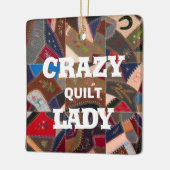Funny "Crazy Quilt Lady" Aangepast patchwork Quilt Keramisch Ornament (Links)