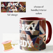 Funny "Crazy Quilt Lady" Patchwork Quilt Mok