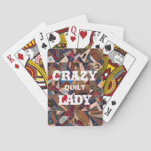 Funny "Crazy Quilt Lady"  Patchwork Quilt Pokerkaarten (Achterkant)