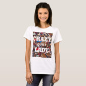 Funny "Crazy Quilt Lady"  Patchwork Quilt T-shirt (Voorkant volledig)