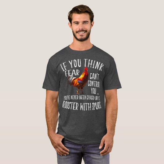 Funny Crazy Rooster Chicken Farm T-shirt (Voorkant volledig)