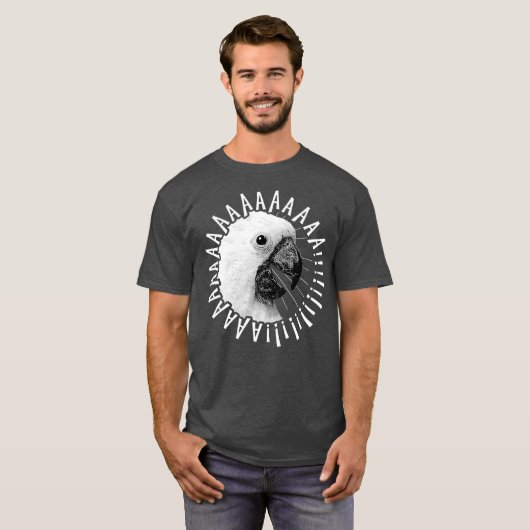 Funny Crazy Screaming Shirt Parrot Bird (Voorkant volledig)