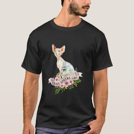 Funny Crazy Sphynx Lady Cat Lover T-shirt (Voorkant)