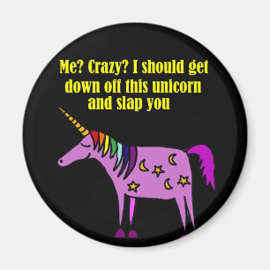 Funny Crazy Unicorn Cartoon Magneet