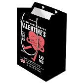 Funny Cream White Red Modern Valentijnsdag Medium Cadeauzakje (Achterkant Gekanteld)