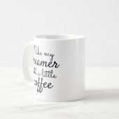 Funny Creamer met een klein Coffee Black script Koffiemok (Voorkant links)