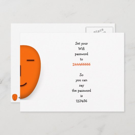 Funny Creative Wifi Password Idea Quote Joke Humor Briefkaart (Voorkant / Achterkant)