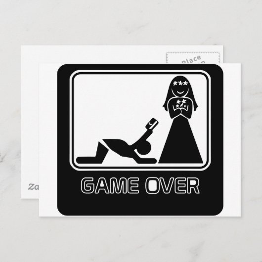 Funny Credit Card Game Over Briefkaart (Voorkant / Achterkant)