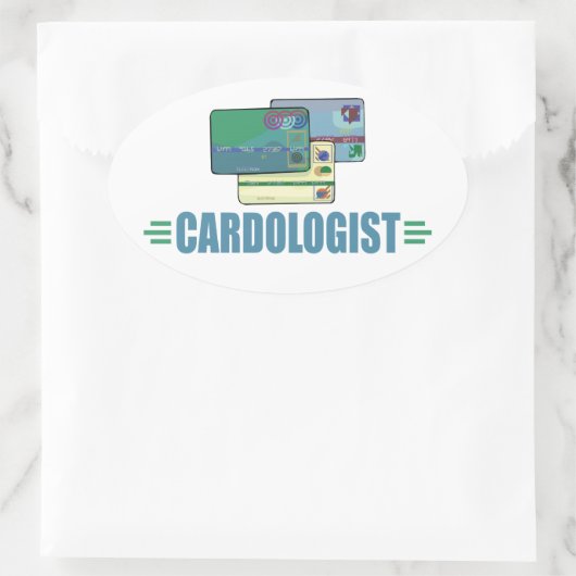 Funny Credit Kaart Ovale Sticker (Tas)